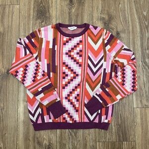 THML Colorful Geometric Crewneck Sweater Sz XS